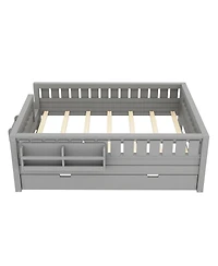 Streamdale Furniture Full bed with bookshelves, staircase, safety rails, trundle