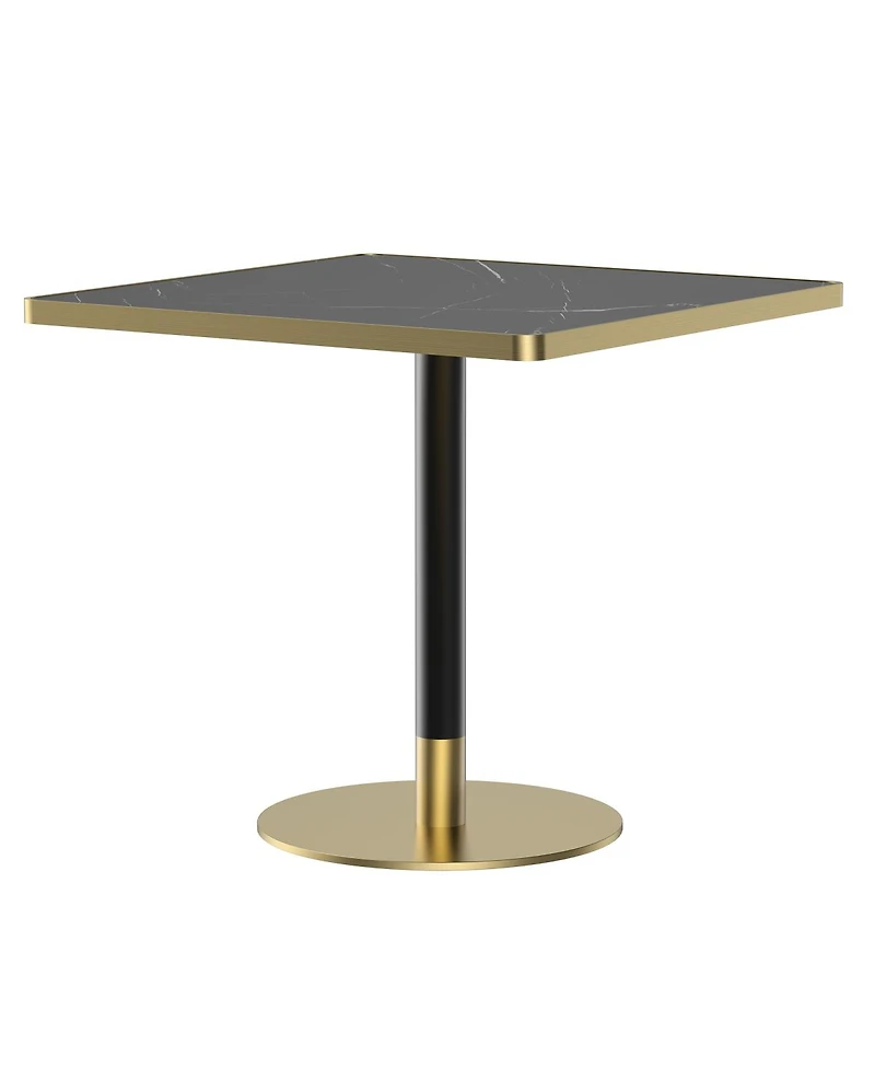 Streamdale Furniture Square Modern Dining Table 31.5" Bistro Tulip Table Faux Marble Top, Metal Frame