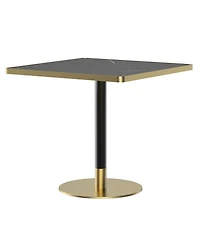 Streamdale Furniture Square Modern Dining Table 31.5" Bistro Tulip Table Faux Marble Top, Metal Frame