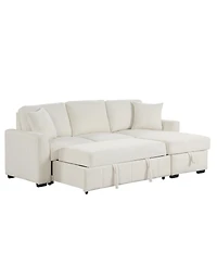 Streamdale L-Shaped Sleeper Sofa w/ Storage Chaise & Cup Holders