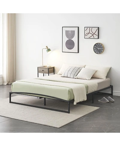 gaomon Low Bed Frame Size, 10 Inch Heavy Duty Metal Platform Bed Frame Low Profile, Mattress Foundation, No Box Spring Needed