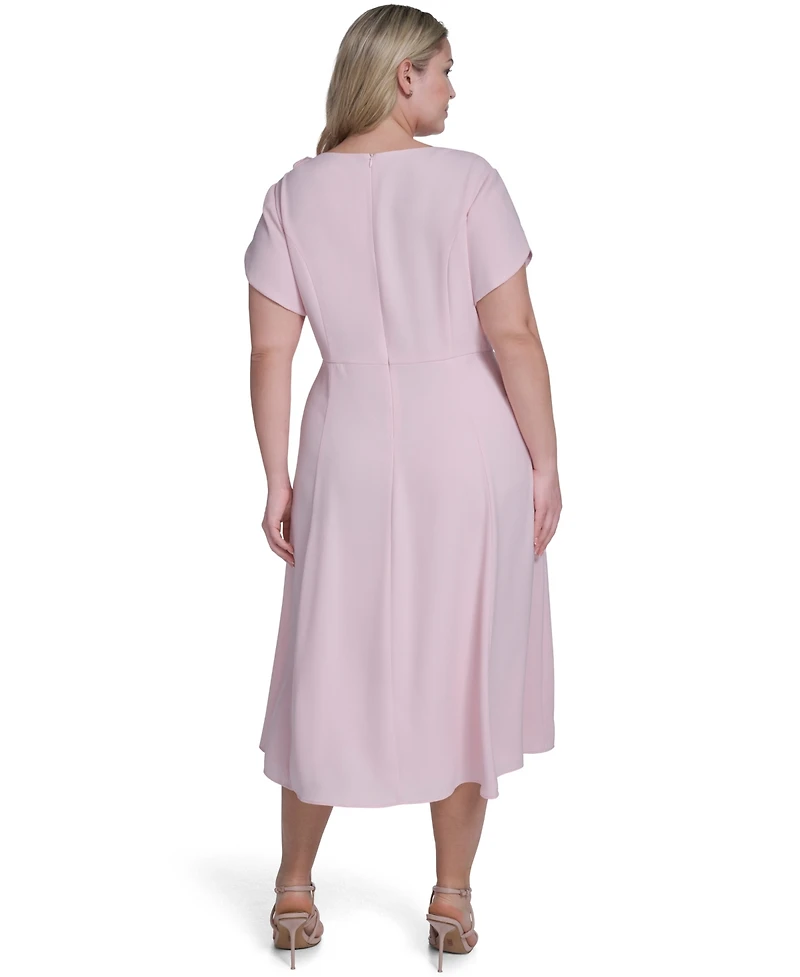 Eliza J Plus Applique Detail Fit & Flare Midi Dress