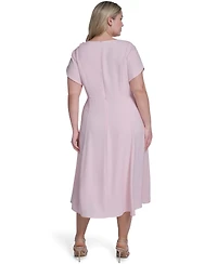 Eliza J Plus Applique Detail Fit & Flare Midi Dress