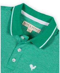 Hope and Henry Little Big Boys' Organic Short Sleeve Knit Pique Polo Shirt