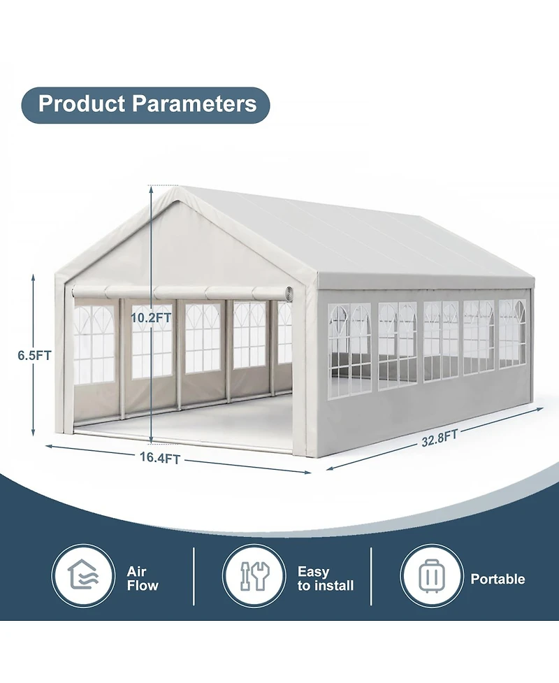 Streamdale Carport Canopy Tent 3 Storage Bags & Removable Sidewalls