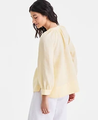 Charter Club Plus Long-Sleeve Top, Macy's Exclusive