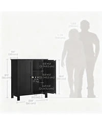 Yigii Spacious Freestanding Storage Cabinet with 2 Adjustable Shelves for Any Room