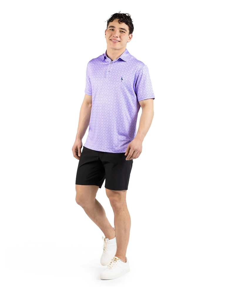 TailorByrd Men's Golf Clubs Printed Performance Polo