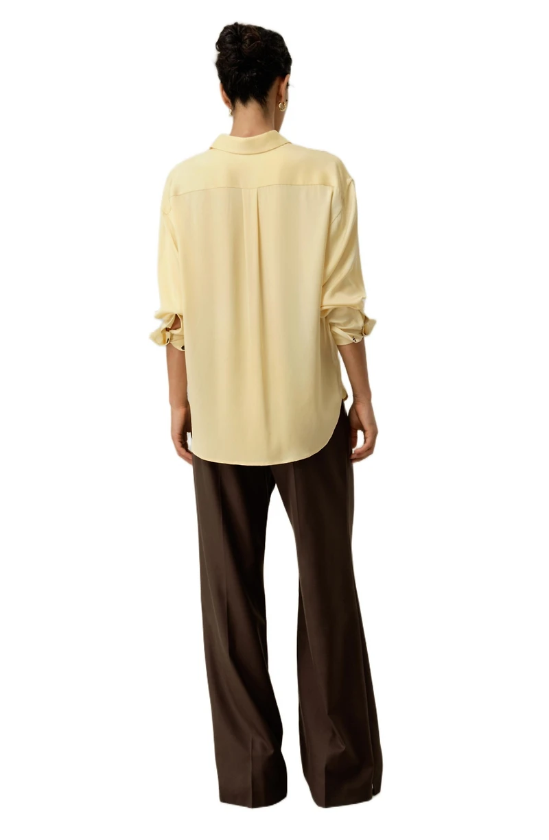 Lilysilk Women's Stretch Double Georgette Oversized Shirt