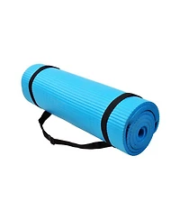 BalanceFrom Fitness GoYoga+ 71x24in Exercise Yoga Mat w/Knee Pad & Strap