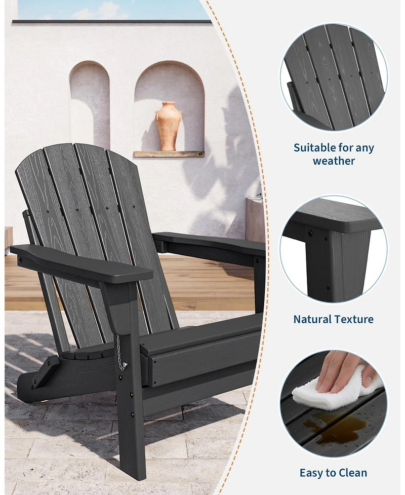 gaomon Folding Adirondack Chairs Set of with 2 Side Table