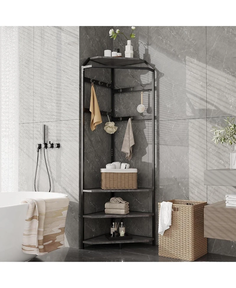 gaomon Corner Hall Tree with Shoe Bench