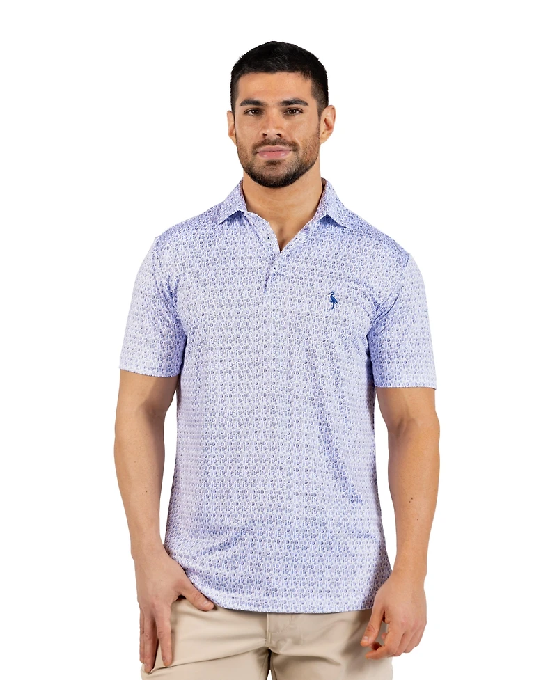 TailorByrd Men's Bottoms Up Printed Performance Polo