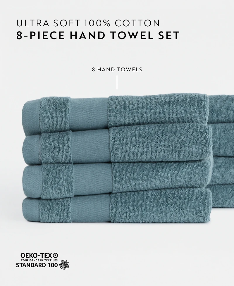 ienjoy Home 8-Pc. Cotton Hand Towel Set, 16" x 28"