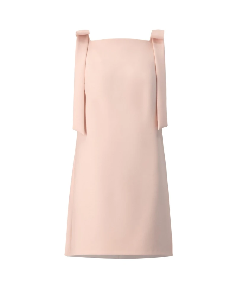 Ivonne Women's Short Solid Dress with Bow Straps