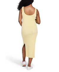 Motherhood Maternity Sleeveless Nursing Henley Midi Dress