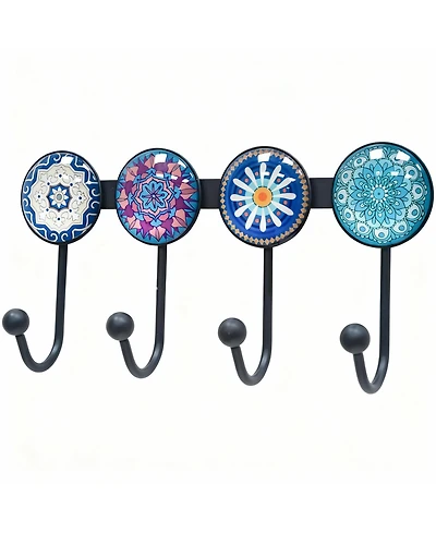 Yigii Wall Mounted Metal Coat Rack with 4 Hooks for Entryway, Bathroom, Kitchen