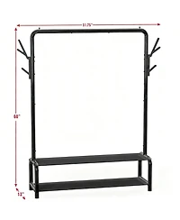 Yigii 52" Freestanding Steel Closet Rack with Storage Shelves & Hooks