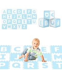 Slickblue 26-Piece Interlocking Abc Play Mats with Detachable Letters