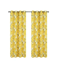 Olivia Gray 100% Polyester 200 Gsm Blossom Printed Blackout Grommet Curtain Panel