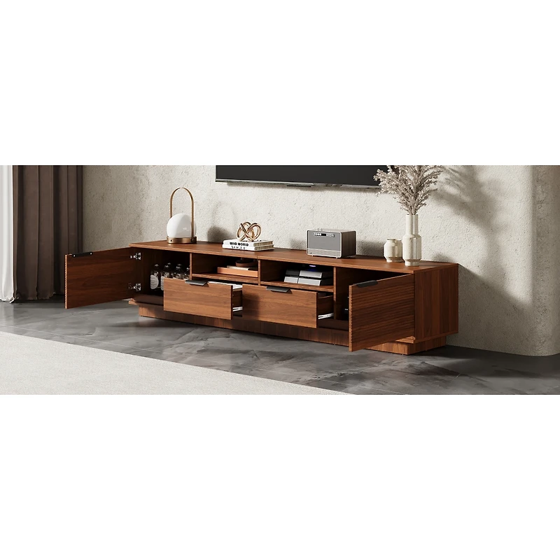 Streamdale Furniture 78" Modern Tv Stand for TVs up to 85" with Drawer & Cable Management