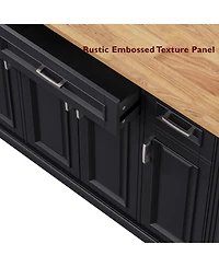 Streamdale Furniture Streamdale 54" Large Kitchen Island with Drop Leaf, Rolling Cart with 4 Doors, 3 Drawers