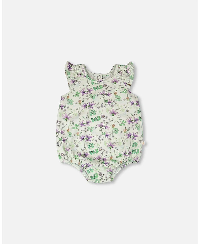 Deux par Baby Girls Jersey Romper Printed Flowers