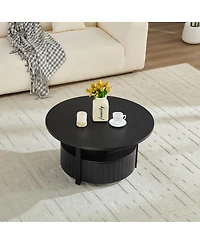 Streamdale Furniture Round Storage Coffee Table for Living Room Movie Nights & Snacks