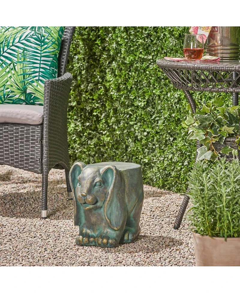 Streamdale Furniture 13" Rabbit Garden Stool, Lightweight Concrete,No Assembly