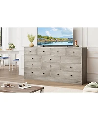 Gaomon 12-Drawer Wood Storage Dresser with Power Outlet