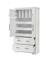 Streamdale Furniture Farmhouse 40"x18"x72.6" Kitchen Pantry with 4 Doors