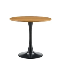 Streamdale Furniture Round Dining Table, 31.5" Tulip Bistro Table with Metal Pedestal (Faux Wood)