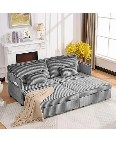 Streamdale Furniture 73" Convertible Sofa Bed with Usb Ports