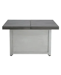 Streamdale Furniture Extendable Rectangle Aluminum Alloy Fire Pit Table, 50,000BTU