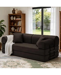 Streamdale Furniture 78 inches Convertible Sleeper Sofa Bed with Pillow, Corduroy Folding Mattress Couch