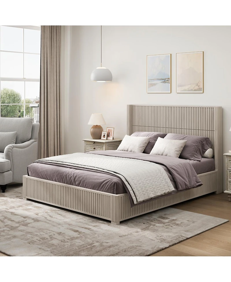 Streamdale Furniture Solid Wood Platform Bed Frame, No Box Spring Needed