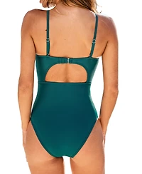 Cupshe Women's Turtleneck Underwire Cups One-Piece Swimsuit