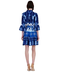 julia jordan Women's Printed Button-Front Tie-Waist Dress