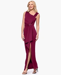 Betsy & Adam Petite Asymmetric Sleeveless Gown Dress