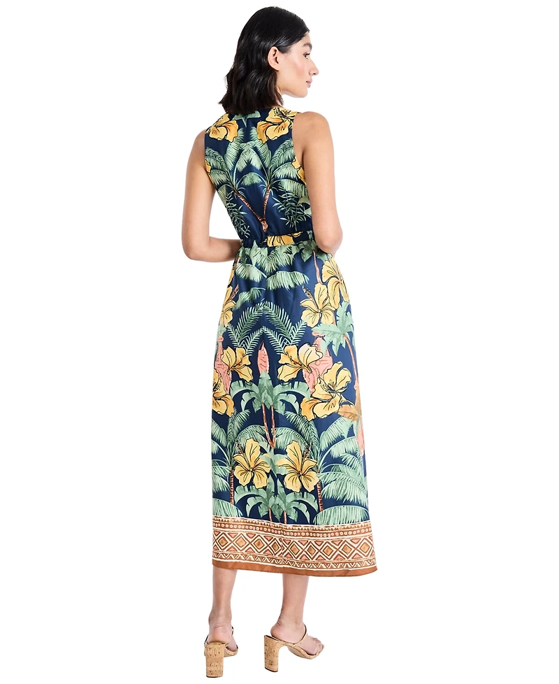 Maggy London Women's Sleeveless Printed Midi Dress