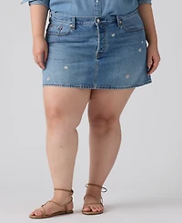 Levi's Plus Cotton Iconic 501 Mid-Rise Denim Skirt