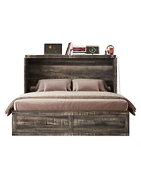 Streamdale Furniture Queen Murphy Bed w/Charging Station & Storage Drawer