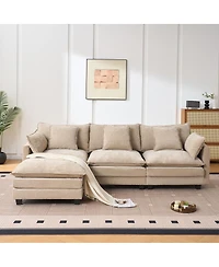 Streamdale Furniture 3-seat combo sofa with storage ottoman and footrest