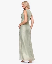 Betsy & Adam Women's Cowl Neck Maxi Gown