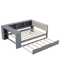 Streamdale Furniture Streamdale Wood Platform Bed w/Storage, Trundle, Charging Station