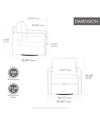 Streamdale Furniture 360° Swivel Armchair with Hidden Storage & Pillow