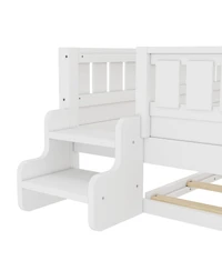 Streamdale Furniture Full bed with bookshelves, staircase, safety rails, and trundle