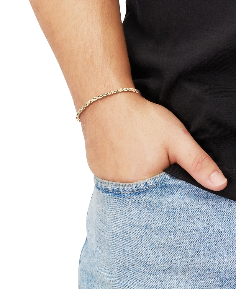 Macy's Hollow Rope Chain Bracelet in 14k Yellow Gold