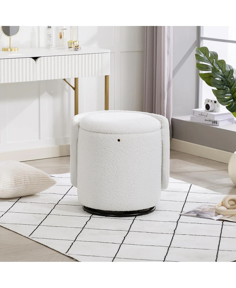 Streamdale Furniture Stylish Swivel Barrel Chair with Storage & Free Cat Bed