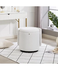 Streamdale Furniture Stylish Swivel Barrel Chair with Storage & Free Cat Bed